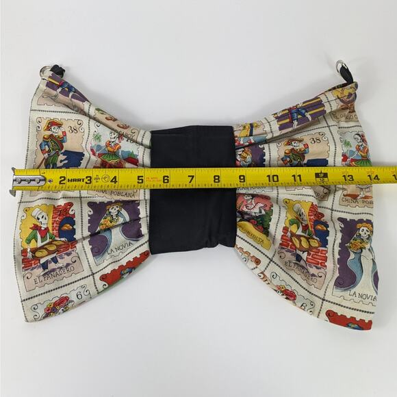 Day of Dead Bow Clutch Handmade Dia de los Muertes Purse Calacas Postage Stamp - Picture 10 of 12